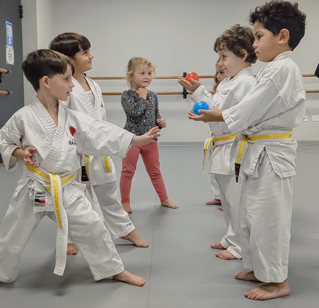 3 year, 4 year Karate. Fun gyaku zuki practice 3 year, 4 year Karate